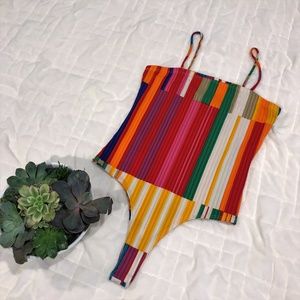 Artsy Striped Bodysuit